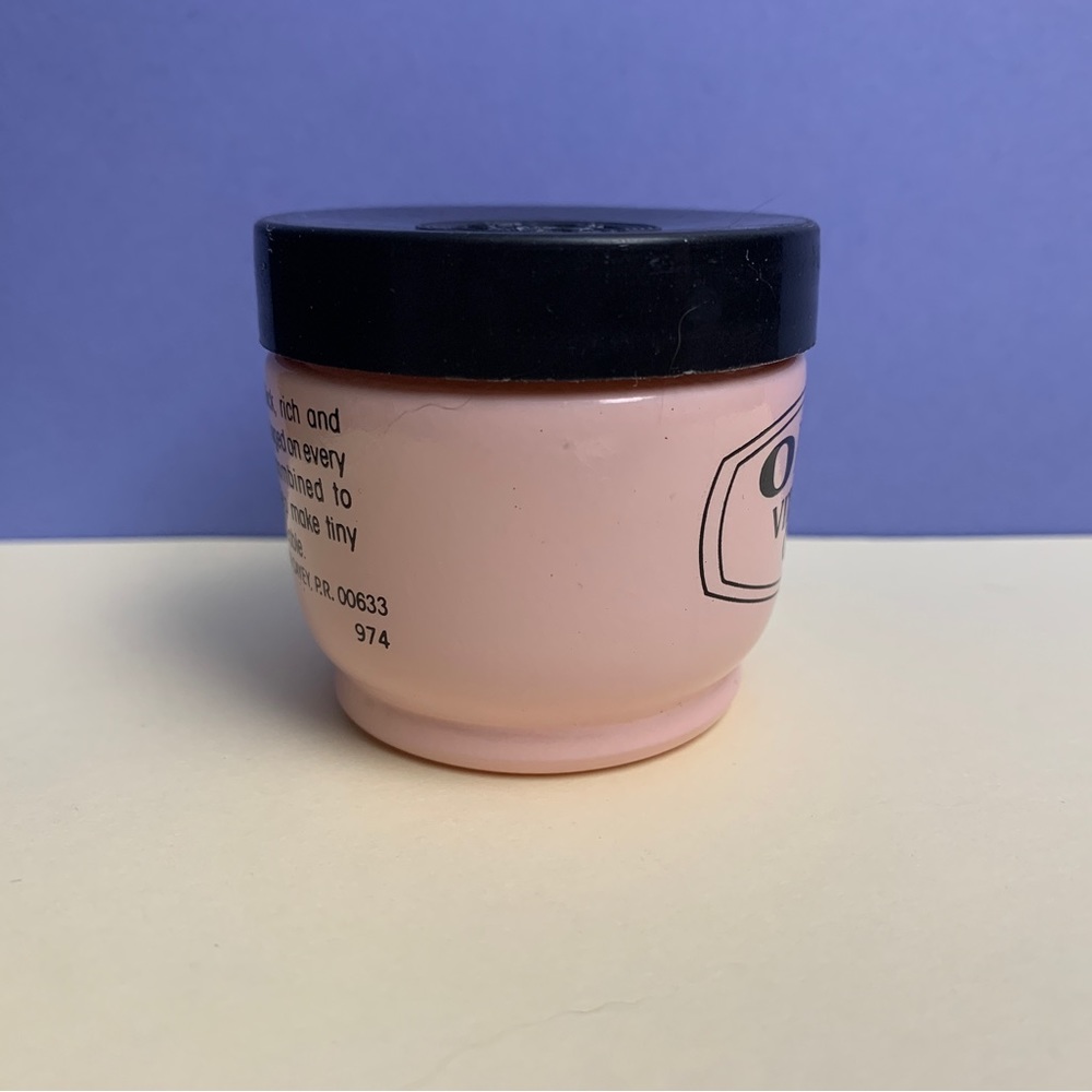 VTG Olay Vitalizing Cream Empty Pink Milk Glass Jar Vintage Cosmetics Beauty - Picture 3 of 13